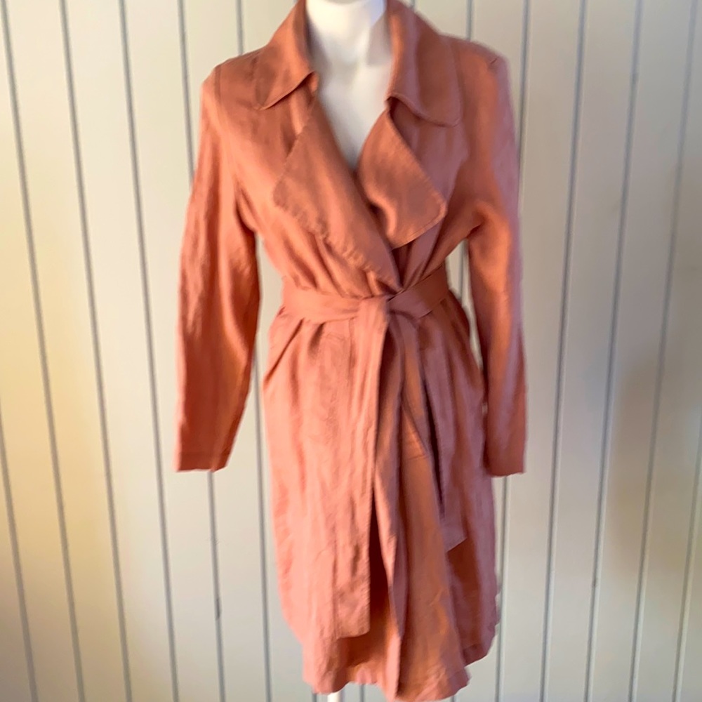 Blush pink linen duster NWT